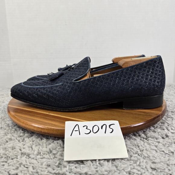 Mezlan Carol Blue Embossed Casual Lifestyle Slip On Tassel Loafer Mens 10 M